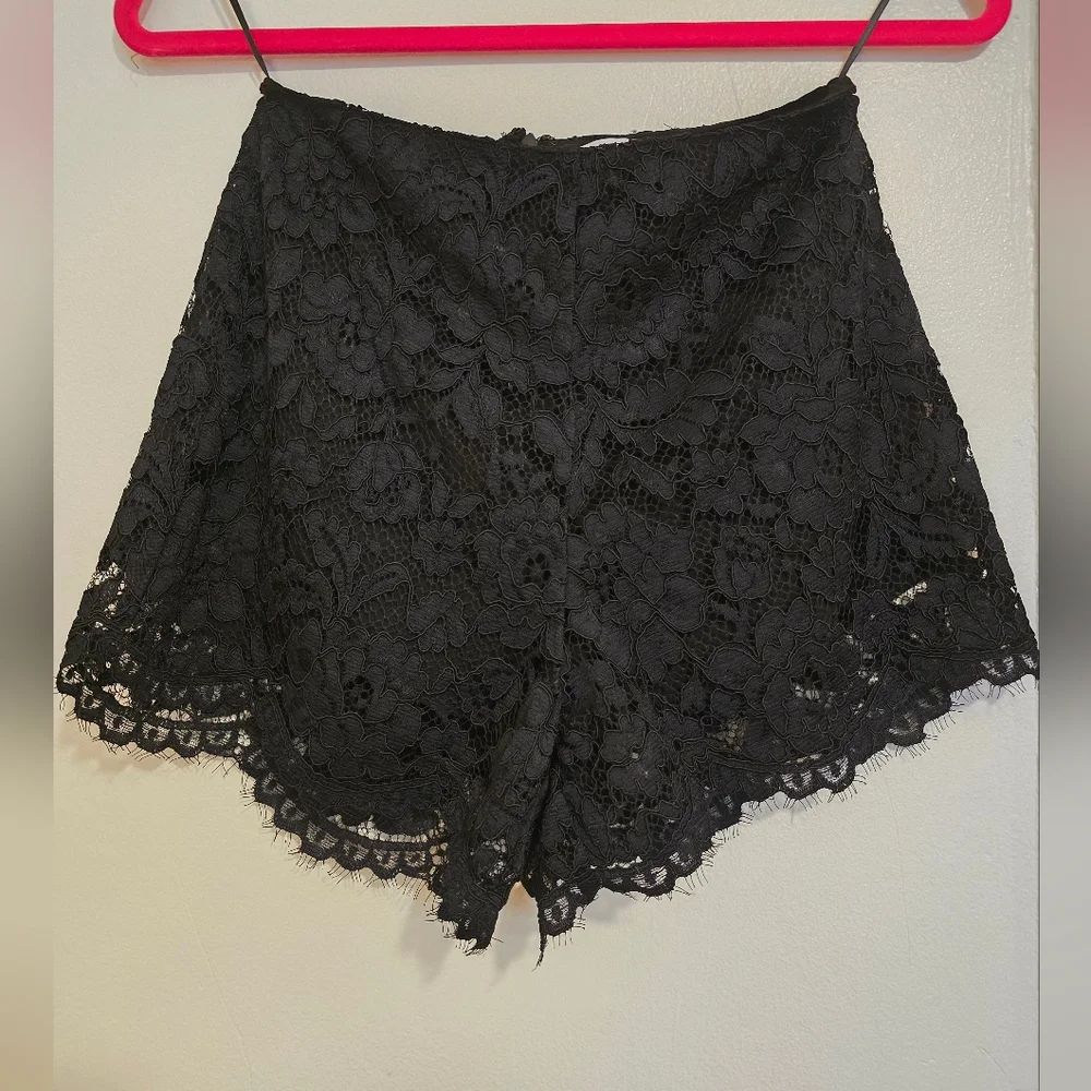New! Amanda Uprichard x REVOLVE Brynley Lace Shorts in Black - Size XS - Picture 8 of 16